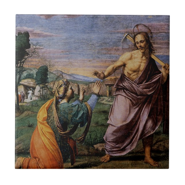 Azulejo De Cerâmica Noli Mi Tangere por Franciabigio (Frente)