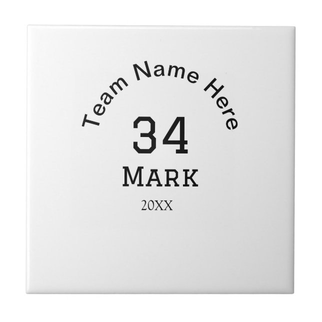 Azulejo De Cerâmica nome da equipe adicionar nome do jogador data espo (Frente)