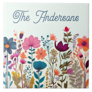 Azulejo De Cerâmica Nome da família personalizada Placa Sinais de Plac