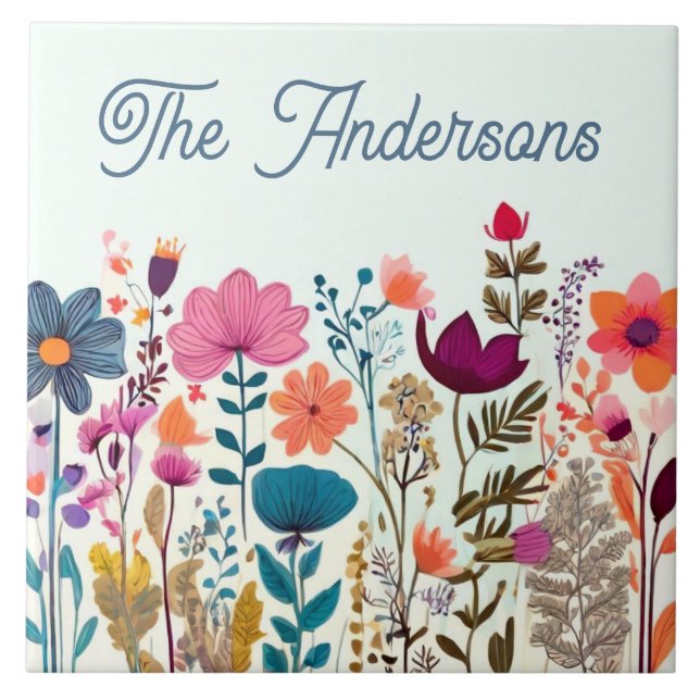 Azulejo De Cerâmica Nome da família personalizada Placa Sinais de Plac (Frente)