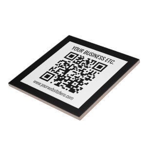 Azulejo De Cerâmica Nome da sua empresa & Código QR editável