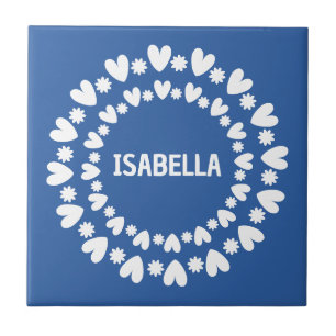 Azulejo De Cerâmica Nome Das Flores E Corações