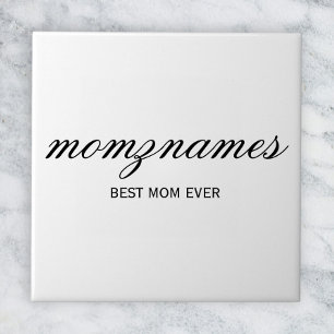Azulejo De Cerâmica Nome de Caligrafia Personalizada Melhor Mãe do Mun