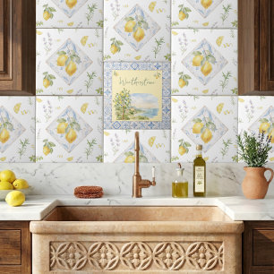 Azulejo De Cerâmica Nome de Família Personalizado Italiano Cenário Aqu