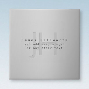 Azulejo De Cerâmica Nome e Slogan Editável Moderno   Gradiente de Cinz