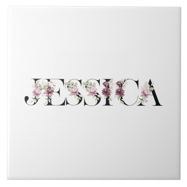 Azulejo De Cerâmica Nome Jessica. (Frente)