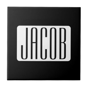 Azulejo De Cerâmica Nome moderno ou nome de marca editável para negóci