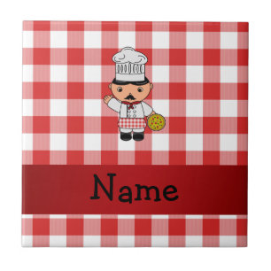 Azulejo De Cerâmica Nome personalizado cozinheiros brancos de chef ita