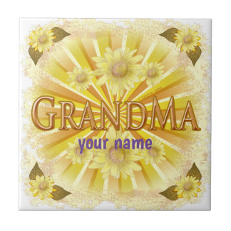 Azulejo De Cerâmica Nome personalizado Daisy Grandma