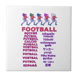 Azulejo De Cerâmica Nomes Multilíngues de Futebol Feminino Global Fã d