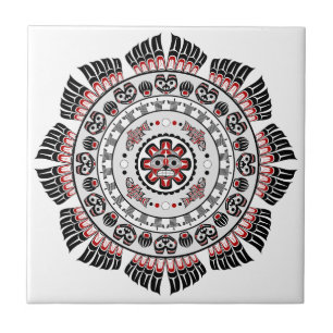 Azulejo De Cerâmica Noroeste do Pacífico - Arte Nativa Americana Manda