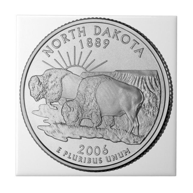 Azulejo De Cerâmica North Dakota State Quarter (Frente)