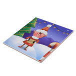 Azulejo De Cerâmica North Pole Wishes Elf Decorative Ceramic Tile<br><div class="desc">Bring whimsical holiday charm into your home. This North Pole Wishes Elf Decorative Ceramic Tile features an adorable smiling elf holding a letter to Santa, standing in a snowy winter landscape beneath glowing string lights. A decorated Christmas tree and festive candy cane complete the magical North Pole scene. The rich...</div>