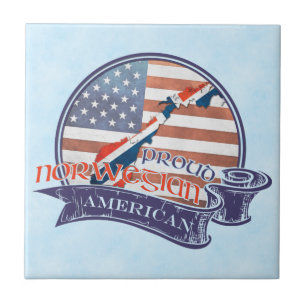 Azulejo de cerâmica norueguês americano orgulhos