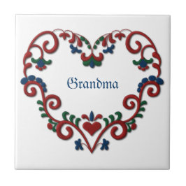 Azulejo De Cerâmica Norueguês sueco coração feito sob encomenda