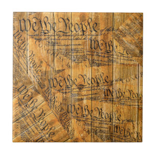 Azulejo De Cerâmica Nós, A Constituição Pessoas Americana, Madeira 