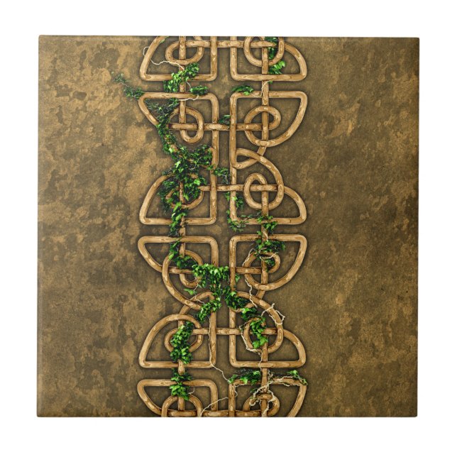 Azulejo De Cerâmica Nós celtas decorativos com hera (Frente)