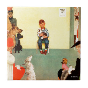 Azulejo De Cerâmica Nos veterinários por Norman Rockwell
