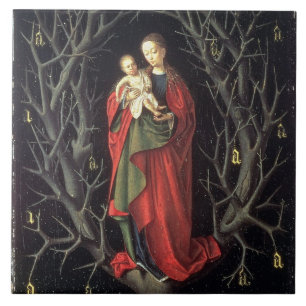 Azulejo De Cerâmica Nossa senhora da árvore seca c.1450 (óleo no