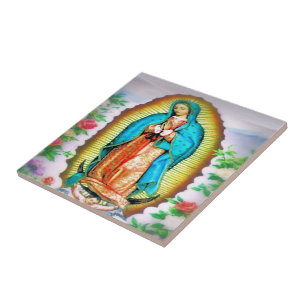 Azulejo De Cerâmica Nossa Senhora de Guadalupe Floral