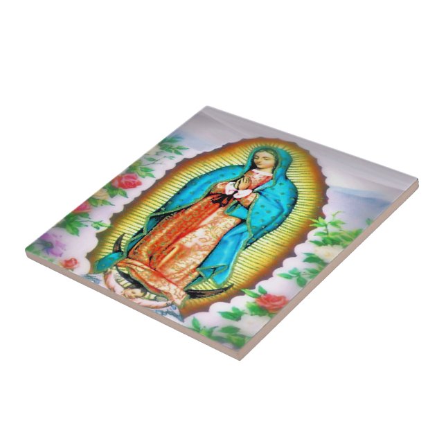 Azulejo De Cerâmica Nossa Senhora de Guadalupe Floral (Lateral)