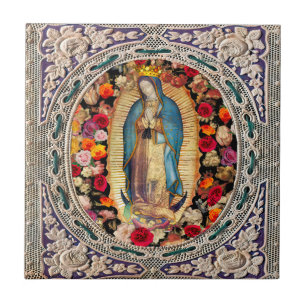 Azulejo De Cerâmica Nossa Senhora de Guadalupe Virgem Maria Lace Cató