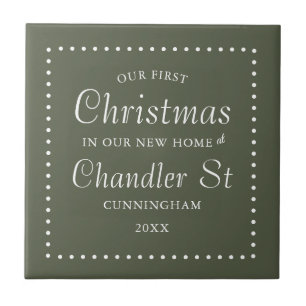 Azulejo De Cerâmica Nosso Primeiro Natal em nossa Nova Casa Simples