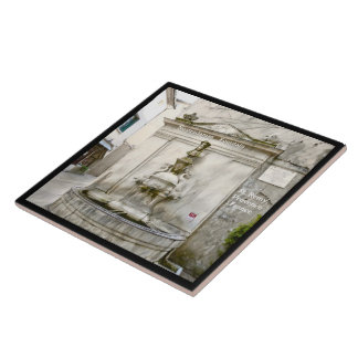 Azulejo De Cerâmica Nostradamas Fountain, St Remy, France Ceramic Tile