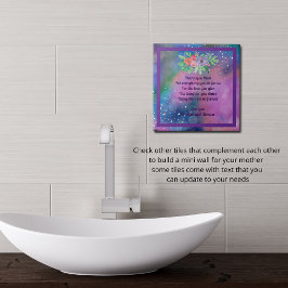 Azulejo De Cerâmica Nota Personalizada da Mãe Roxa abstrato