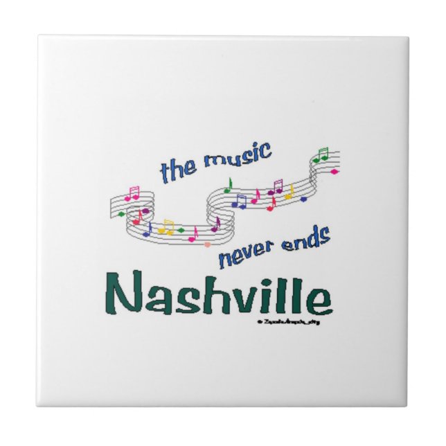 Azulejo De Cerâmica Notas de música de Nashville (Frente)