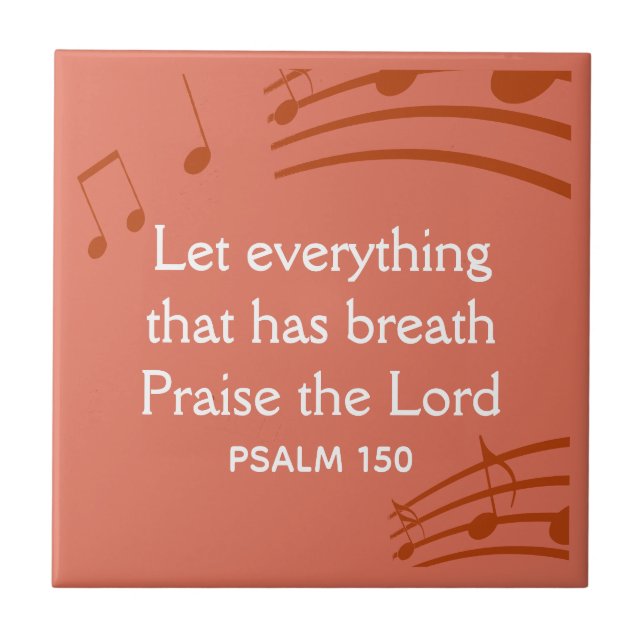 Azulejo De Cerâmica NOTAS DE MÚSICA Personalizadas Terracotta Christia (Frente)