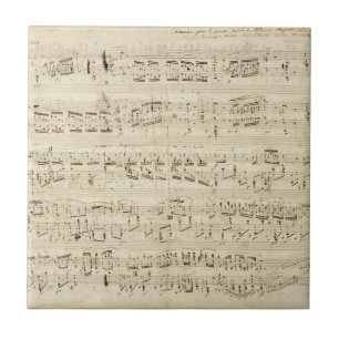 Azulejo De Cerâmica Notas Musicais Antigas - Partitura de Chopin