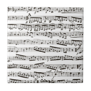 Azulejo De Cerâmica Notas musicais preto e branco