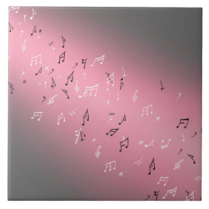 Azulejo De Cerâmica Notas Musicais Rosa à Lua