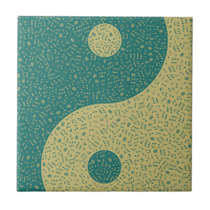 Azulejo De Cerâmica Notas Musicais Yin Yang