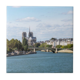 Azulejo De Cerâmica Notre Dame de Paris e Seine River - França