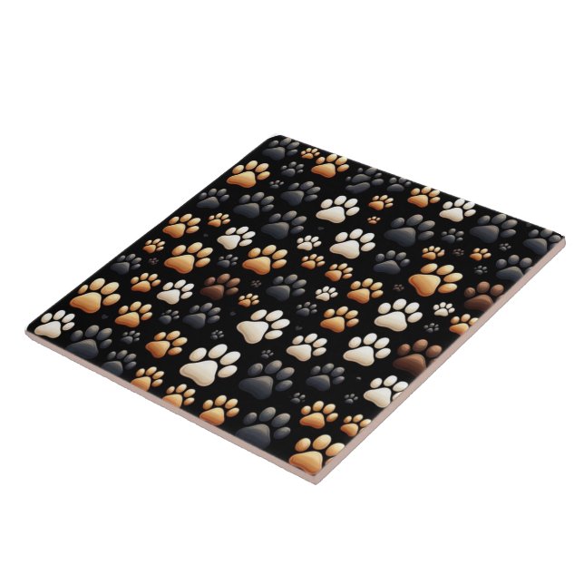 Azulejo De Cerâmica Nova forma com impressão de pata canina (Lateral)