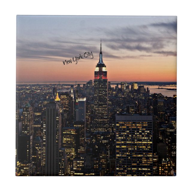 Azulejo De Cerâmica Nova Iorque à noite (Frente)