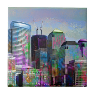 Azulejo De Cerâmica Nova Iorque de aquarelas do grafite legal