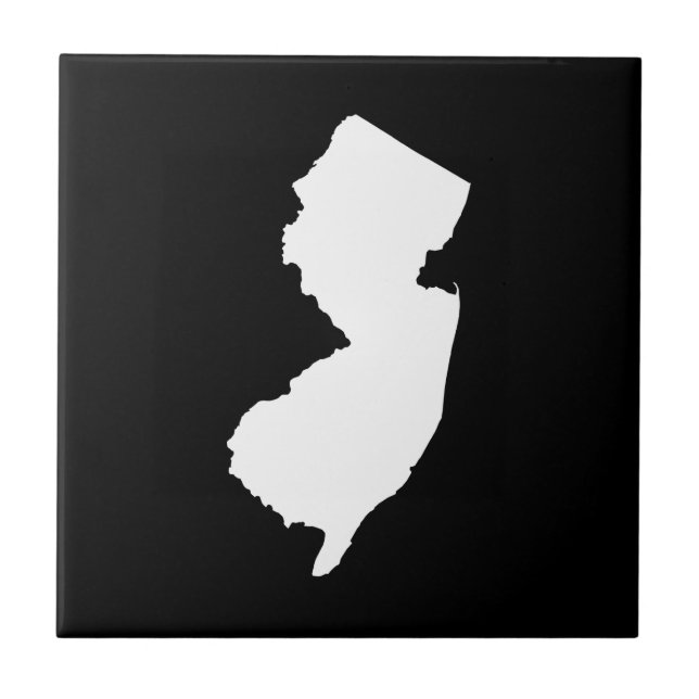 Azulejo De Cerâmica Nova Jersey em branco e preto (Frente)