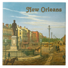 Azulejo De Cerâmica Nova Orleans Canal Street Antigo Vintage
