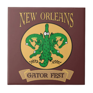 Azulejo De Cerâmica Nova Orleans Gator Fest