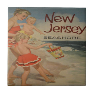 Azulejo De Cerâmica novas férias turísticas de jersey shore vintage 
