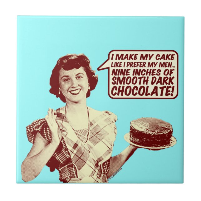 Azulejo De Cerâmica Nove Polegadas de Chocolate Suave Escuro (Frente)