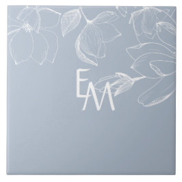 Azulejo De Cerâmica NOVEMBRO OFERECE DÚVIDAS Azul Magnolia MONOGRAM