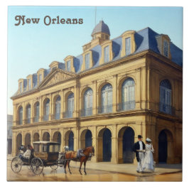Azulejo De Cerâmica Novo Orléans Cabildo Espanhol Louisiana Vintage