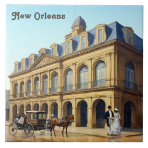Azulejo De Cerâmica Novo Orléans Cabildo Espanhol Louisiana Vintage