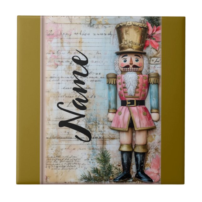 Azulejo De Cerâmica Noz-cracker de Natal Personalizado (Frente)
