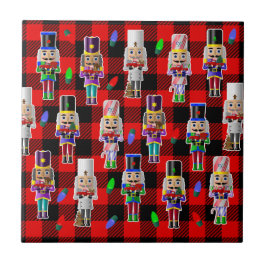 Azulejo De Cerâmica Nozes de Natal com Pequenos Caminhões Vermelhos