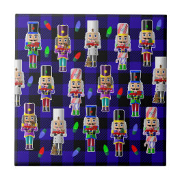 Azulejo De Cerâmica Nozes de Natal com Pequenos Caminhões Vermelhos